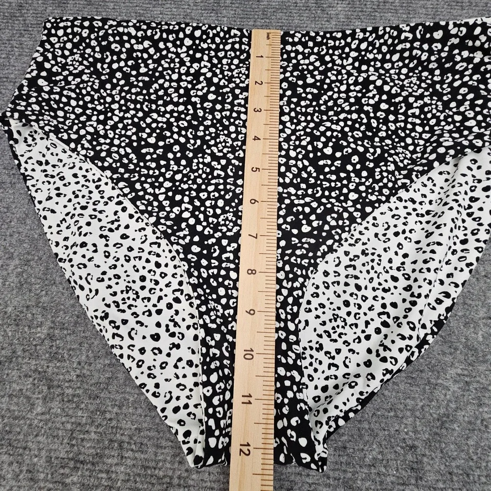 Coco Reef‎ Reversible Bikini Bottom High Waist Animal Print Swimwear Black L